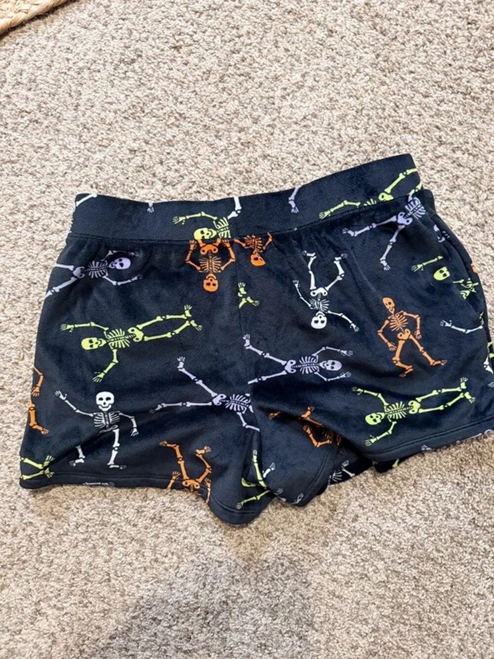 Skeleton Halloween velvet boxer shorts M 3243
